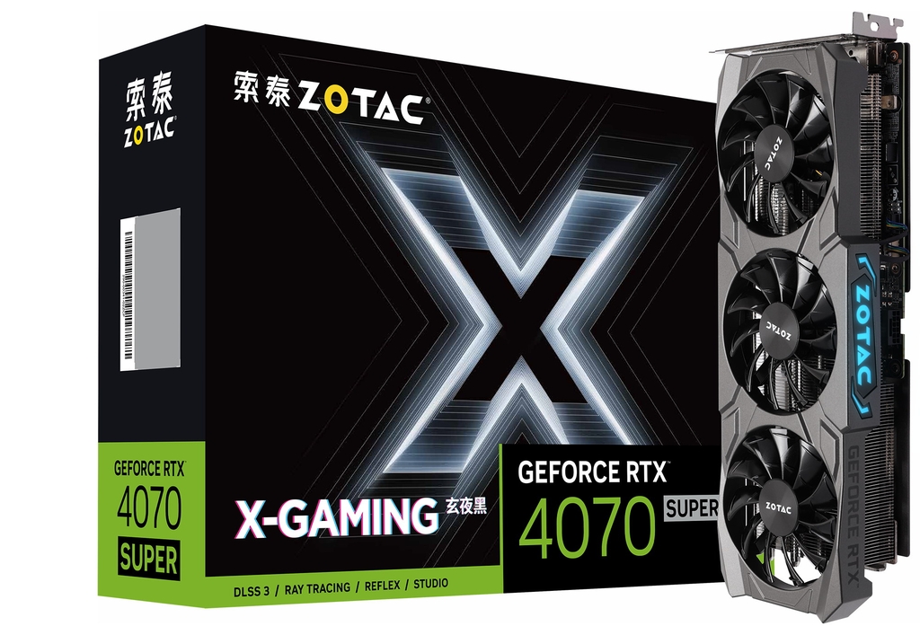 索泰 GeForce RTX 4070 SUPER-12GB X-GAMING HOC 玄夜黑