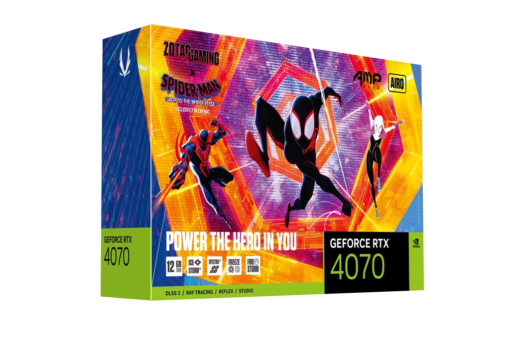 Pack ZOTAC GAMING GEFORCE RTX 4070 AMP AIRO SPIDER-MAN™: Across the Spider-Verse