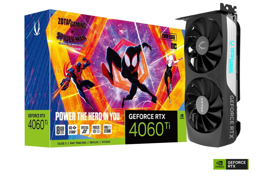 ZOTAC GAMING GeForce RTX 4060 Ti 8GB Twin Edge OC SPIDER-MAN™: Across the Spider-Verse Bundle